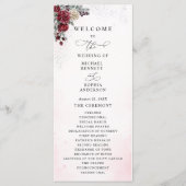 Eisige Rosen Winterhochzeitsprogramm Programm (Vorderseite)