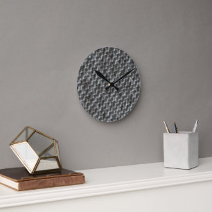 Eisige Schiefer geometrisch gewebte abstrakte Must Runde Wanduhr