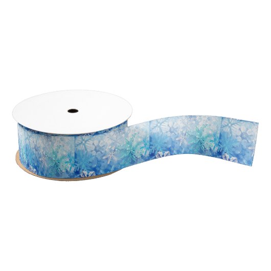 Eisige Schnee-Flocken Ripsband (Spule)