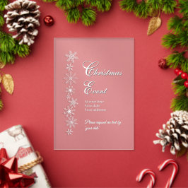 Eisige Schneeflocken-Weihnachts-Acryleinladung Acryleinladungen