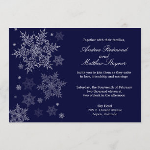 Eisige Winter-Schneeflocke-Hochzeitseinladung Einladung