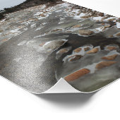 Eisiger Abdruck im Fluss Fotodruck (Ecke)