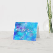 Eisiger blauer abstrakter Entwurf Dankeskarte (Vorderseite)