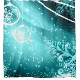 Eisiger blauer Winter-Duschvorhang Duschvorhang