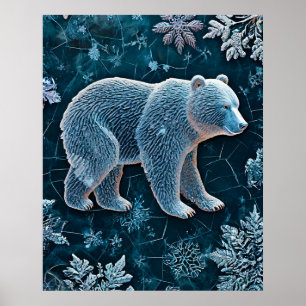 Eisiger Eisbär Kristall Arktisches Tier Poster