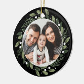 Eisiger grüner Kranz Keramik Ornament (Links)