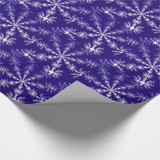 Eisiger Schneeflockeeffekt 3D Fractal. Geschenkpapier (Ecke)