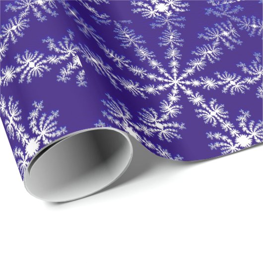 Eisiger Schneeflockeeffekt 3D Fractal. Geschenkpapier (Rolleneckpunkt)