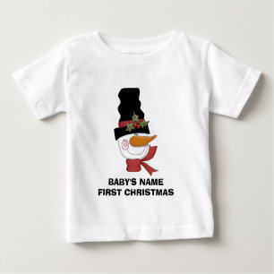 Eisiger Schneemann-erstes Weihnachtst-shirt Baby T-shirt