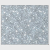 Eisiger Silberfrost Glitter Weiß Glitter Muster Geschenkpapier (Flach)