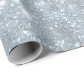 Eisiger Silberfrost Glitter Weiß Glitter Muster Geschenkpapier (Rolleneckpunkt)