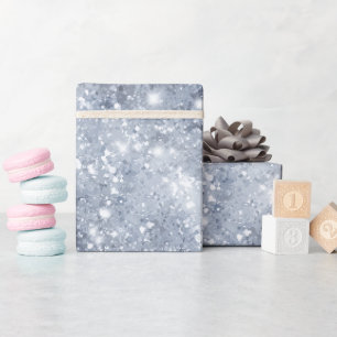 Eisiger Silberfrost Glitter Weiß Glitter Muster Geschenkpapier