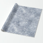 Eisiger Silberfrost Glitter Weiß Glitter Muster Geschenkpapier (Ungerollt)