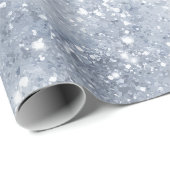 Eisiger Silberfrost Glitter Weiß Glitter Muster Geschenkpapier (Rolleneckpunkt)