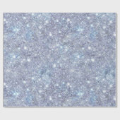 Eisiger Silberfrost Glitter Weiß Glitter Muster Geschenkpapier (Flach)