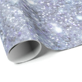 Eisiger Silberfrost Glitter Weiß Glitter Muster Geschenkpapier (Rolleneckpunkt)