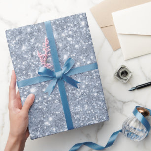 Eisiger Silberfrost Glitter Weiß Glitter-Muster Geschenkpapier