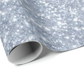 Eisiger Silberfrost Glitter Weiß Glitter-Muster Geschenkpapier (Rolleneckpunkt)