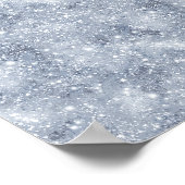 Eisiger Silberfrost Glitter Weiß Glitter Muster Poster (Ecke)