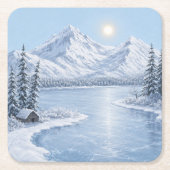 Eisiger Winter Rechteckiger Pappuntersetzer (Vorderseite)