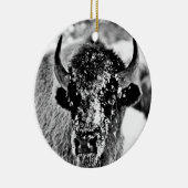 Eisiger Yellowstone-Bison Keramikornament (Rechts)