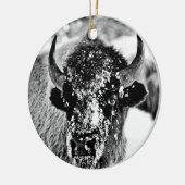 Eisiger Yellowstone-Bison Keramikornament (Links)