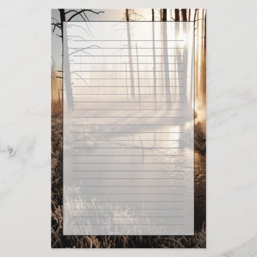 Eisiger Yellowstone-Morgen Briefpapier (Vorderseite)