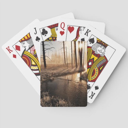 Eisiger Yellowstone-Morgen Spielkarten (Rückseite)