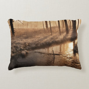 Eisiger Yellowstone-Morgen Zierkissen