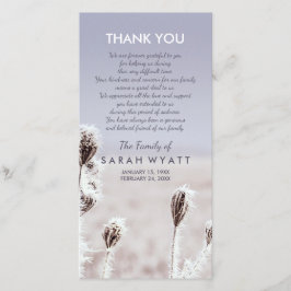 Eisiges Beileid der Wiesen-| des Winter-| danken Dankeskarte