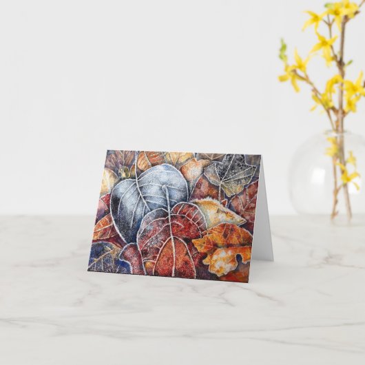 Eisiges Blätter Karte (Gelbe Blume)