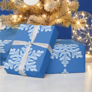 Eisiges blaues gefrorenes Winter-eisiges Geschenkpapier