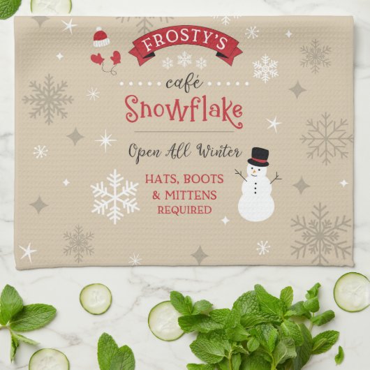 Eisiges Café-Geschirrtuch Geschirrtuch (Gefaltet)