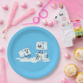 eisiges Würfelwasser der Eiswürfel, das Pappteller (Party)