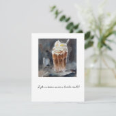 Eiskaffee Frappuccino Feiertagskarte (Stehend Vorderseite)