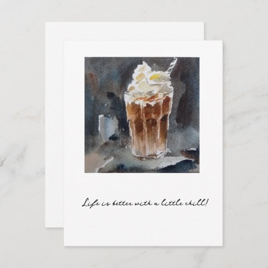 Eiskaffee Frappuccino Feiertagskarte (Vorne/Hinten)