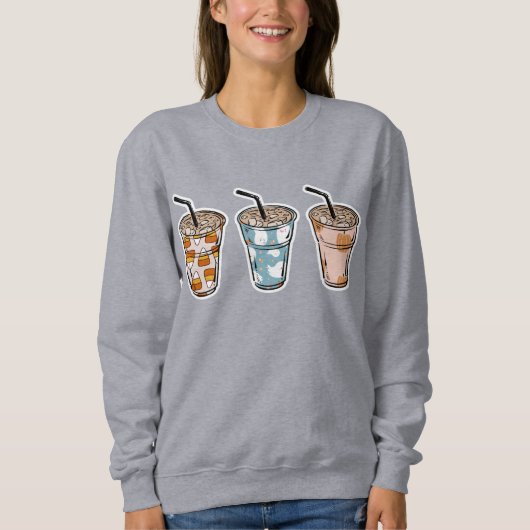 Eiskaffee in weißem Bohnen - PNG Sweatshirt (Vorderseite)