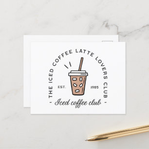 Eiskaffee-Latte-Liebhaber-Club ästhetisch lustig Postkarte