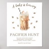 Eiskaffee - Schnuller Jagd Kinderdusche Poster (Vorne)