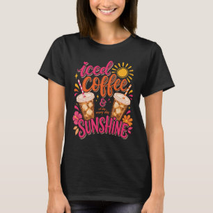 Eiskaffee Sonnenschein Sommergetränk Kaffeeliebhab T-Shirt