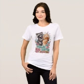 Eiskaffee Süßer Waschbär Kaffee Design Tri-Blend Shirt (Vorderseite voll)
