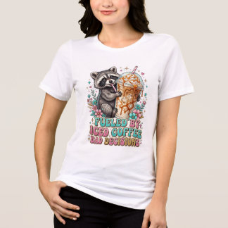 Eiskaffee Süßer Waschbär Kaffee Design Tri-Blend Shirt