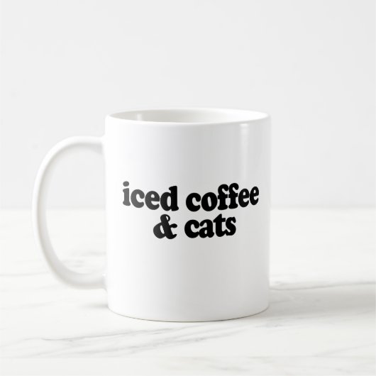 Eiskaffee und Katzen Kaffeetasse (Links)