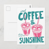 Eiskaffee und Sonnenschein Postkarte (Vorne/Hinten)