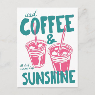 Eiskaffee und Sonnenschein Postkarte