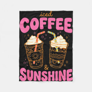 Eiskaffee und Sonnenschein Sommer Stimmung lustig Fleecedecke