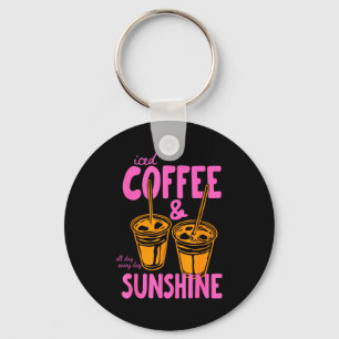 Eiskaffee und Sonnenschein Strand Hawaii Sommer Schlüsselanhänger