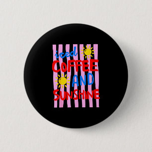 Eiskaffee und Sonnenschein süßer Sommerurlaub Button
