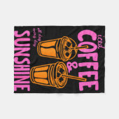 Eiskaffee und Sonnenschein Tag für Tag Sommer Fleecedecke (Vorderseite (Horizontal))