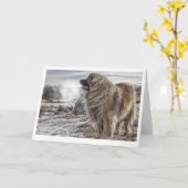 Eiskalte Leonberger Grußkarte Karte (Gelbe Blume)